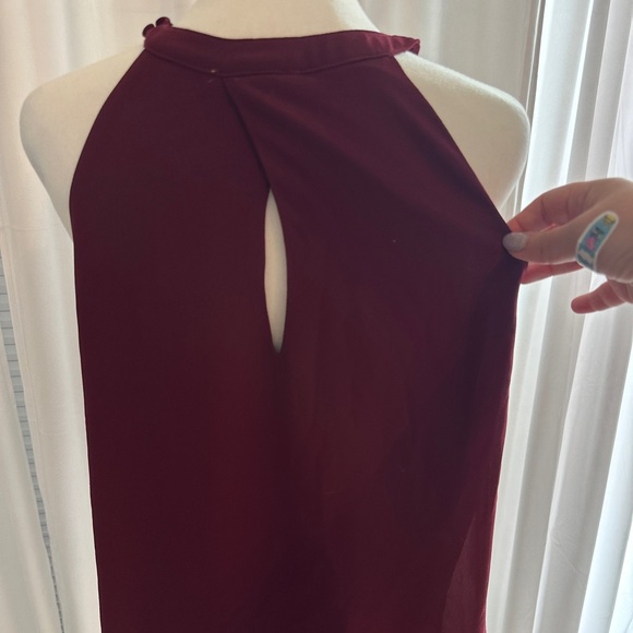 Skies Are Blue Heide Beaded Burgundy Halter Tank Size Medium - Picture 4 of 6